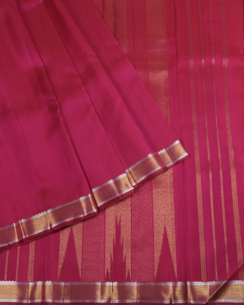 Pinkish Red Handwoven Kanjivaram Silk Saree&nbsp;T3512182