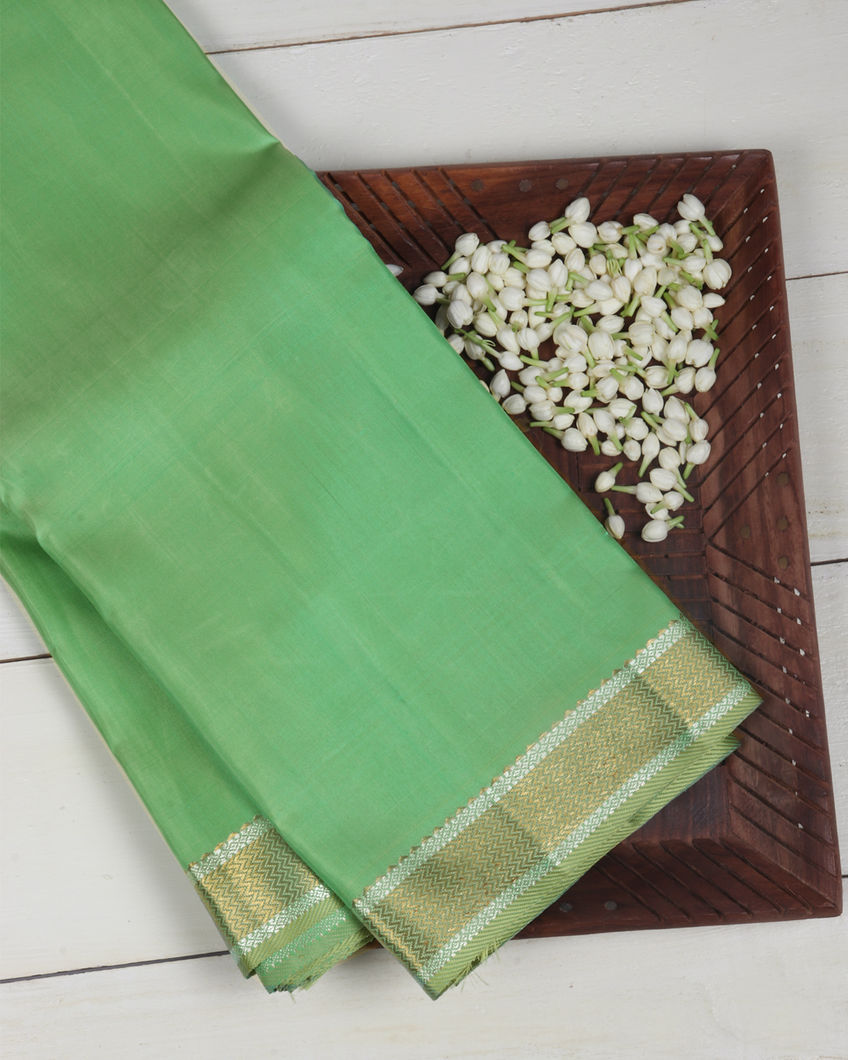 Green Handwoven Kanjivaram Silk Saree T340113-image