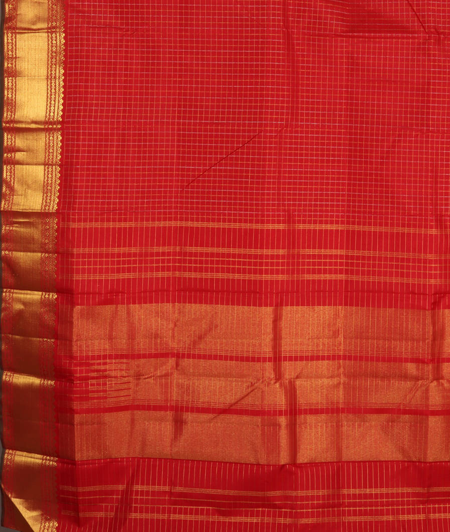 Red Handwoven Kanjivaram Silk Saree T3512934