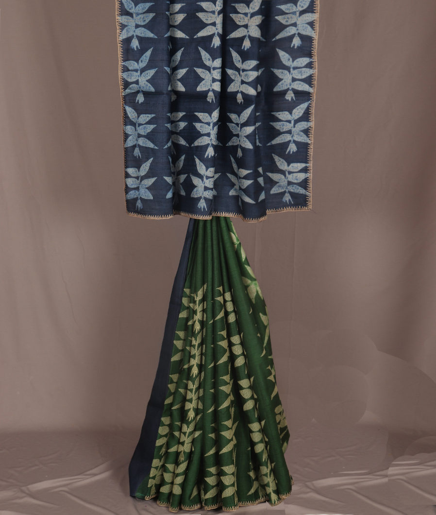 Grey Tussar Printed Saree T356029-image