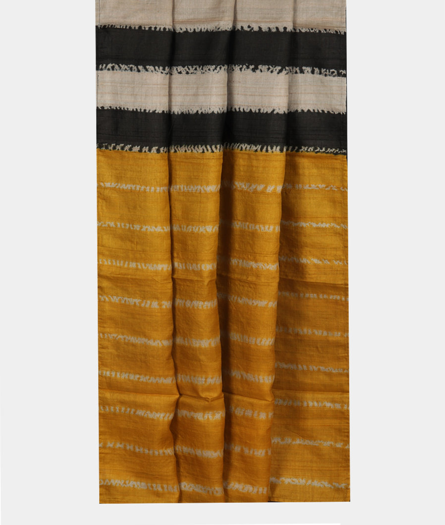 Yellow Tussar Printed Saree T3560282