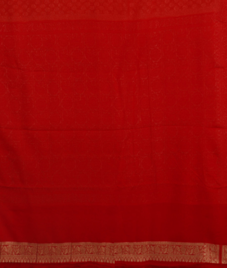 Yellow Banaras Georgette Silk Saree T3528413