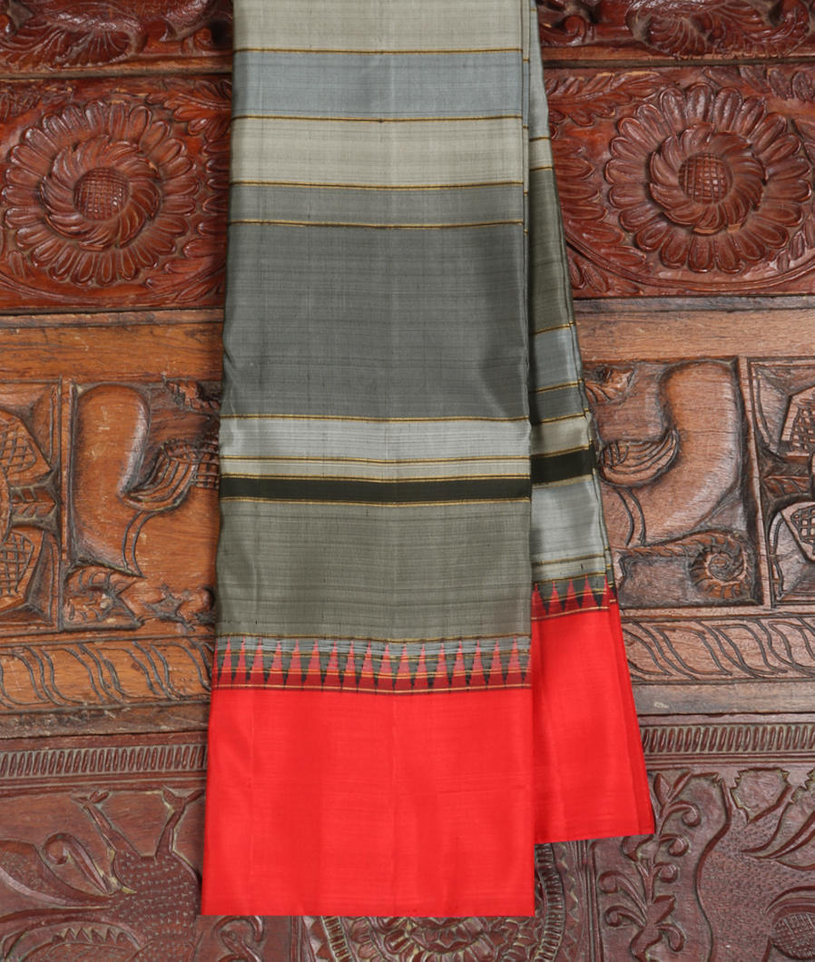 Grey Handwoven Kanjivaram Silk Saree T334797-image