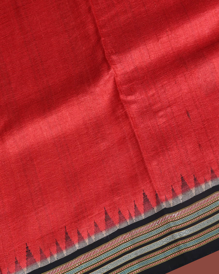 Red Vidarbha Tussar Saree T3587783