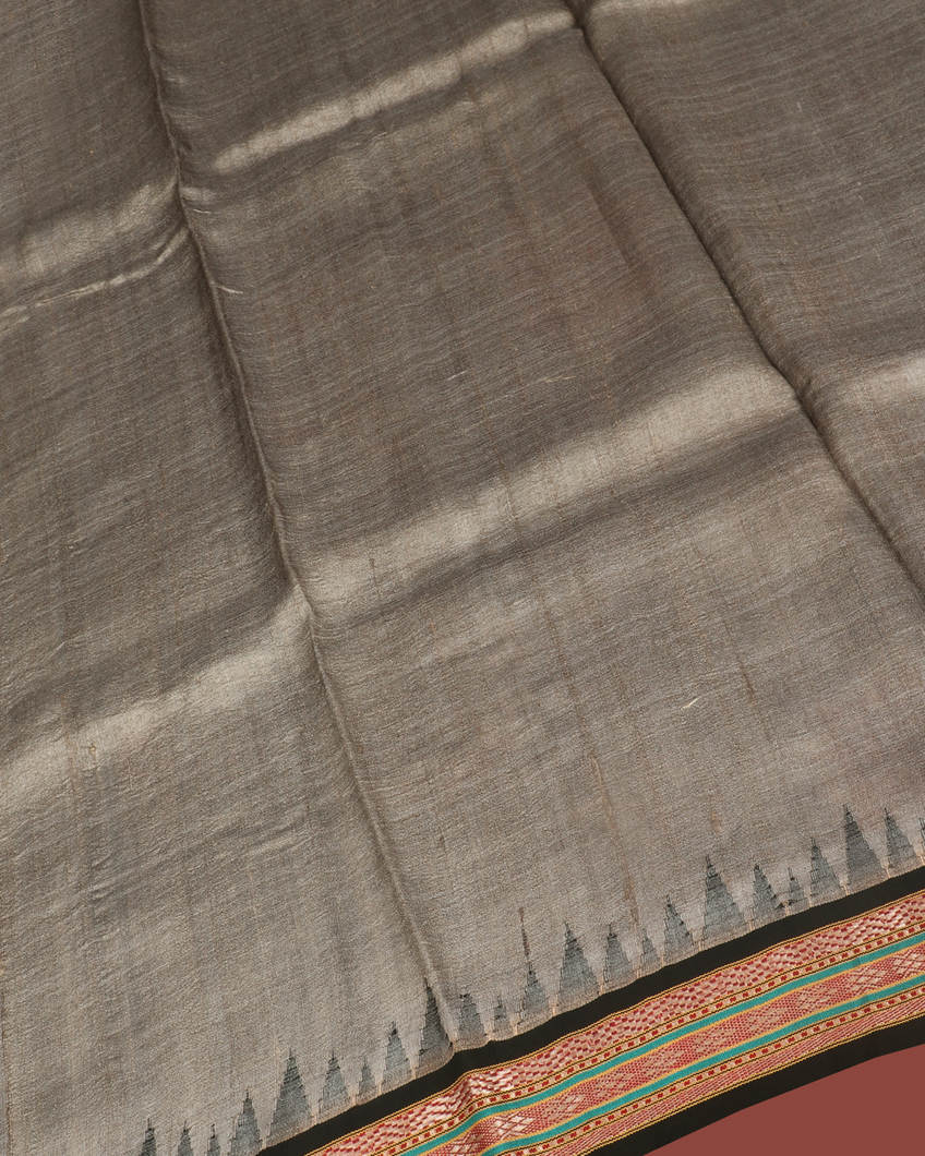 Grey Vidarbha Tussar Saree T3587763