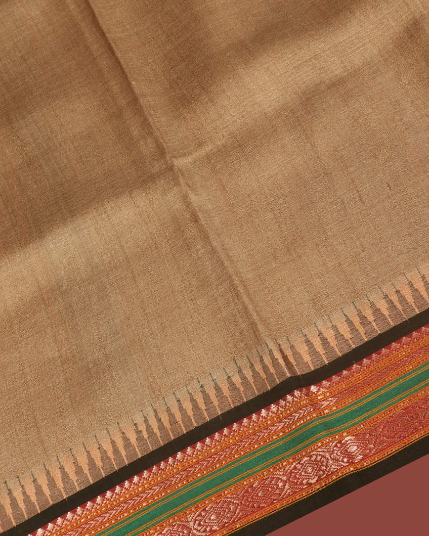 Beige Vidarbha Tussar Saree T3587813