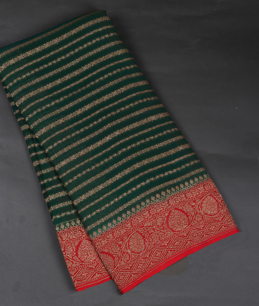 Green Banaras Georgette Silk Saree T312662-image