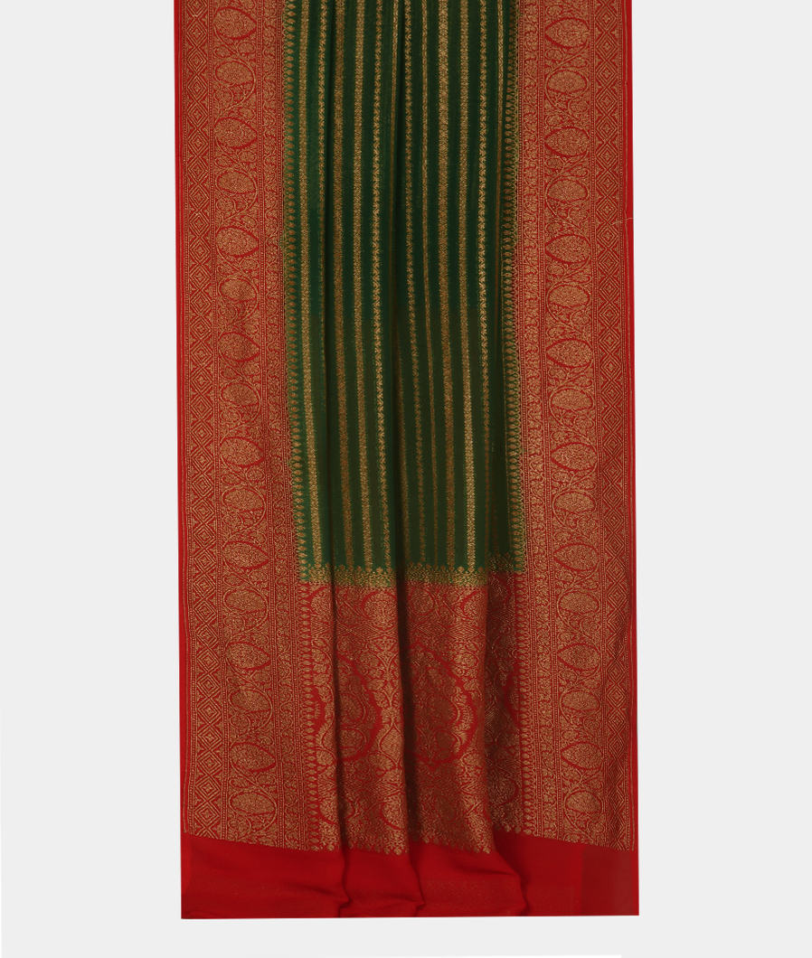 Green Banaras Georgette Silk Saree T3126622