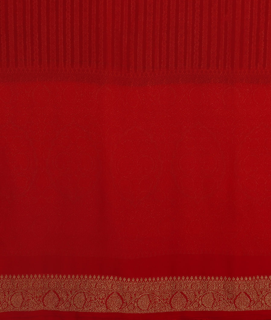 Green Banaras Georgette Silk Saree T3126623