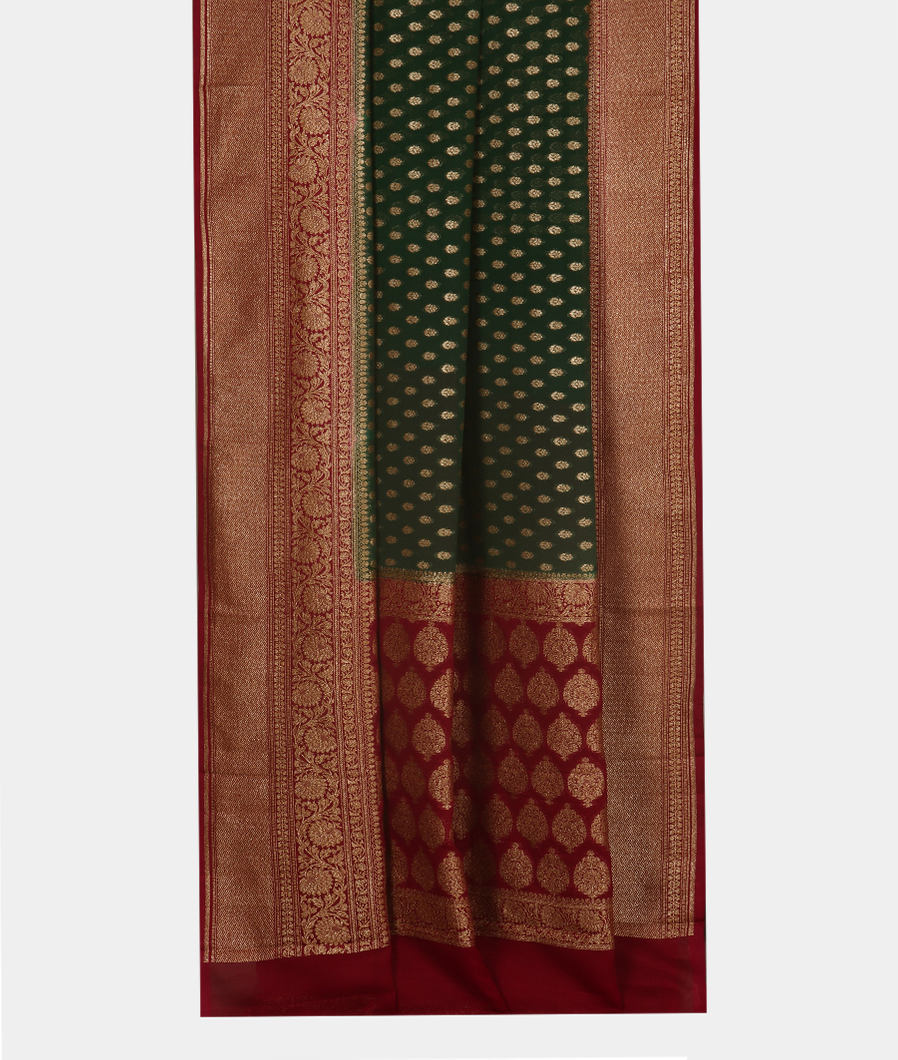 Green Banaras Georgette Silk Saree T3528352