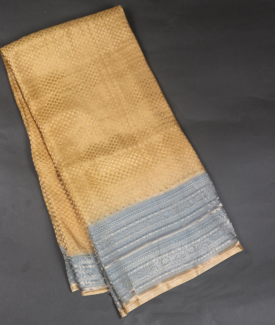 Yellow Crepe Silk Saree T348228-image