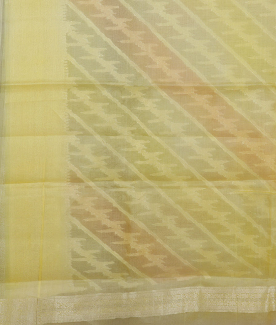 Multicolour Woven Organza Saree T3529343