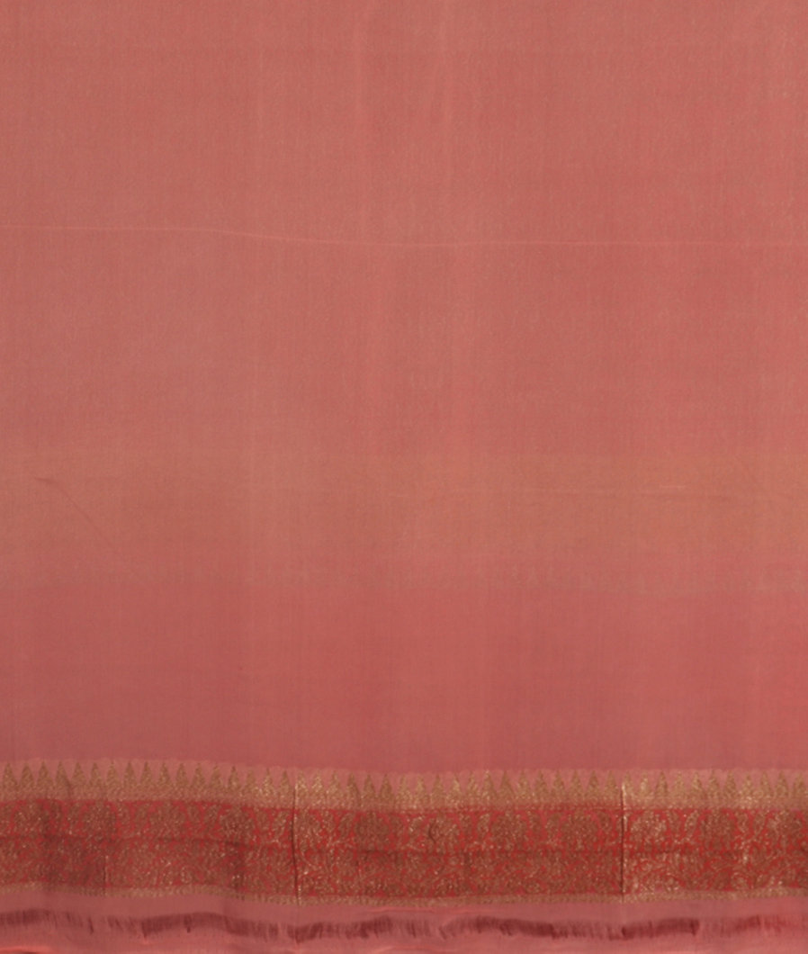 Peach Banaras Georgette Silk Saree T3529413
