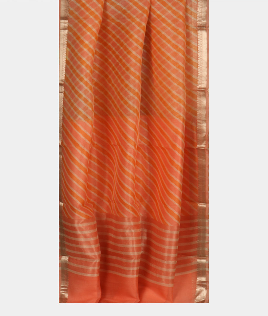 Peach Kora Organza Printed Saree T3554562