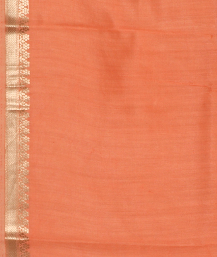 Peach Kora Organza Printed Saree T3554563