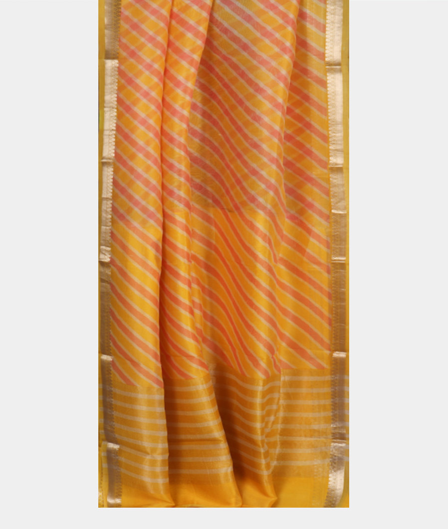Yellow Kora Organza Printed Saree T3554572