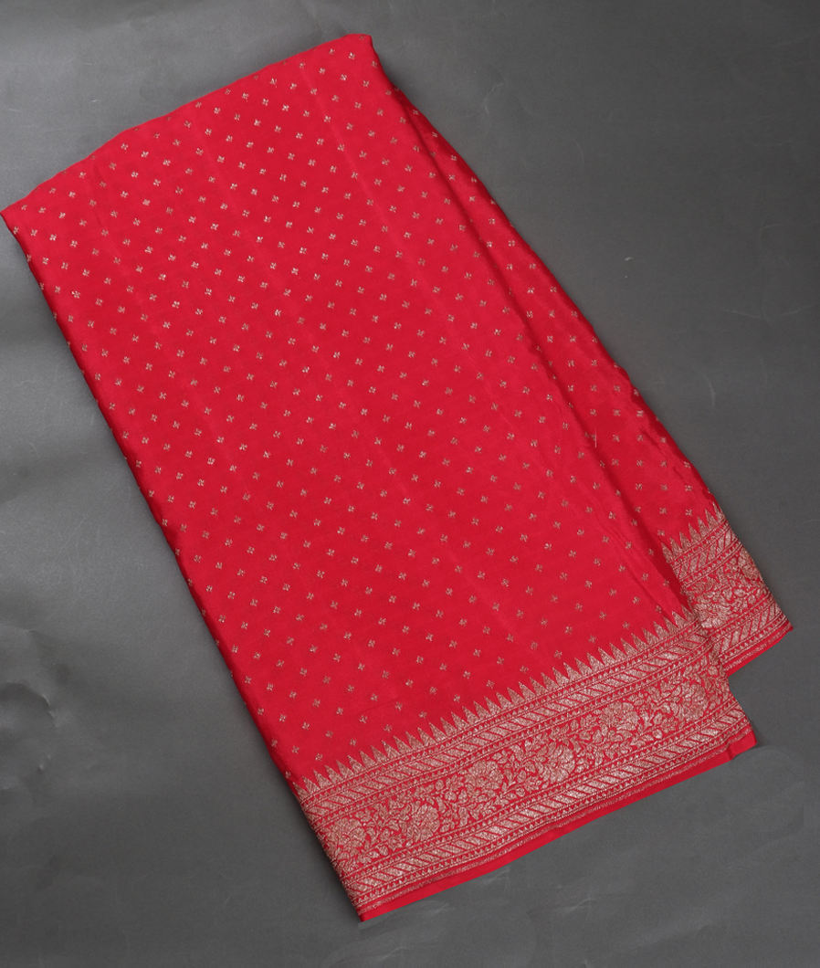 Red Crepe Silk Saree T349487-image