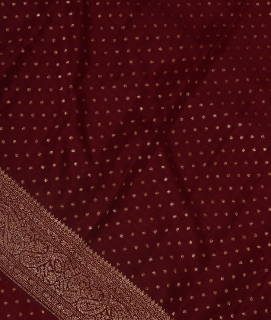 Brown Crepe Silk Saree T349476-image