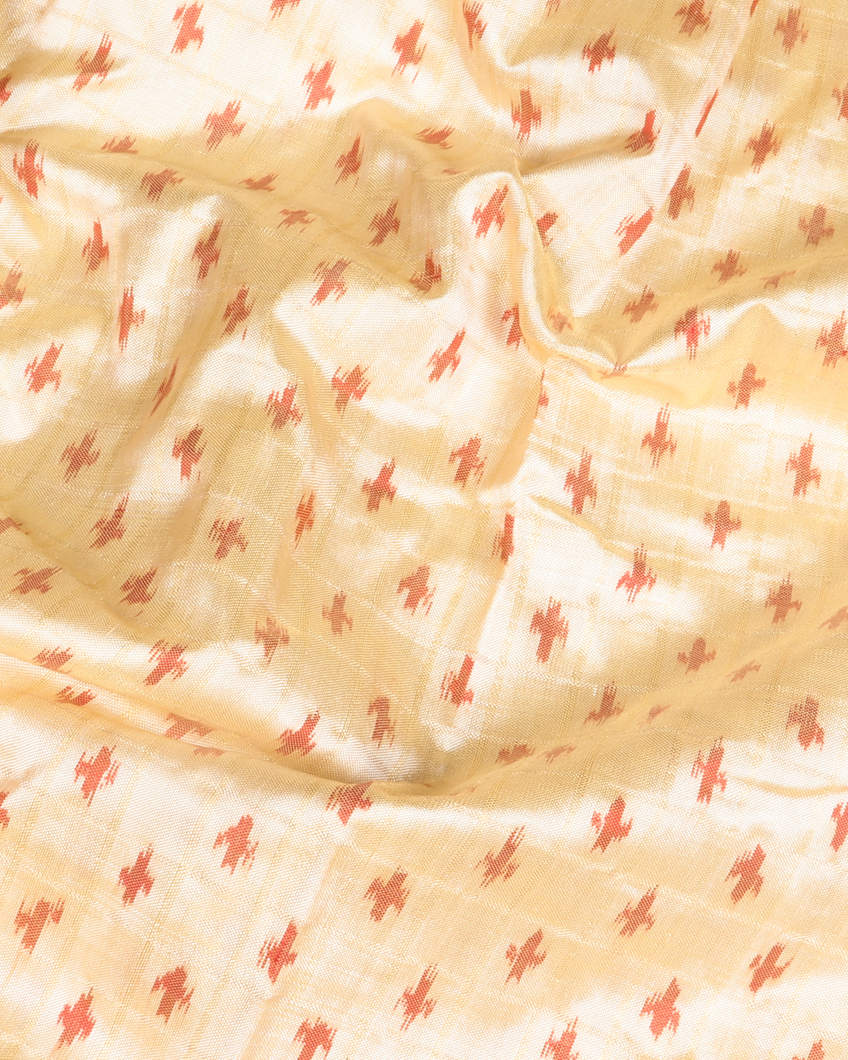 Off-White Ikat Silk Saree T3572105