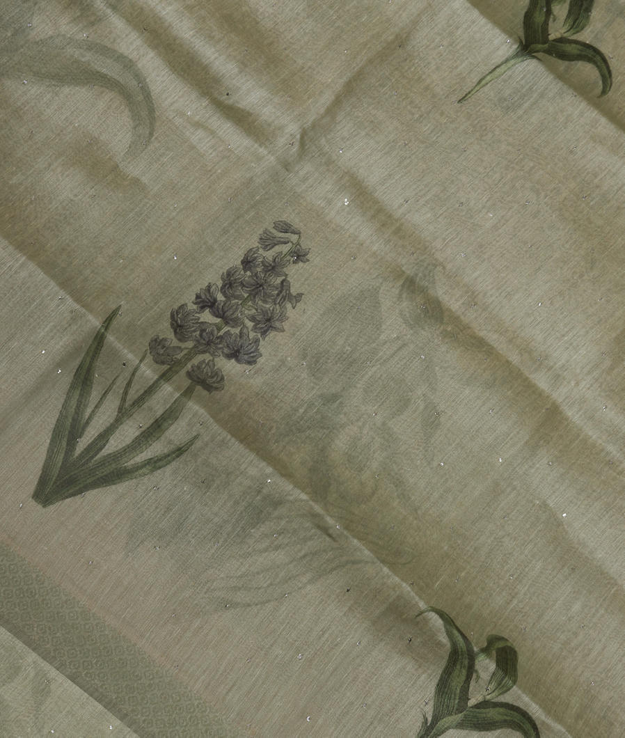 Green Tussar Printed Saree T352567-image
