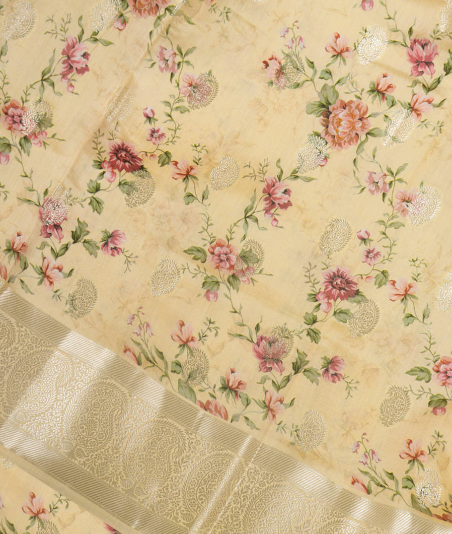 Light Yellow Chaniya Silk Saree T353312-image