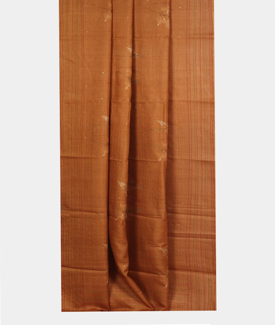 Yellow Tussar Printed Saree T3525322