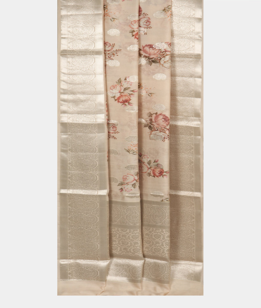 Cream Chaniya Silk Saree T3533112