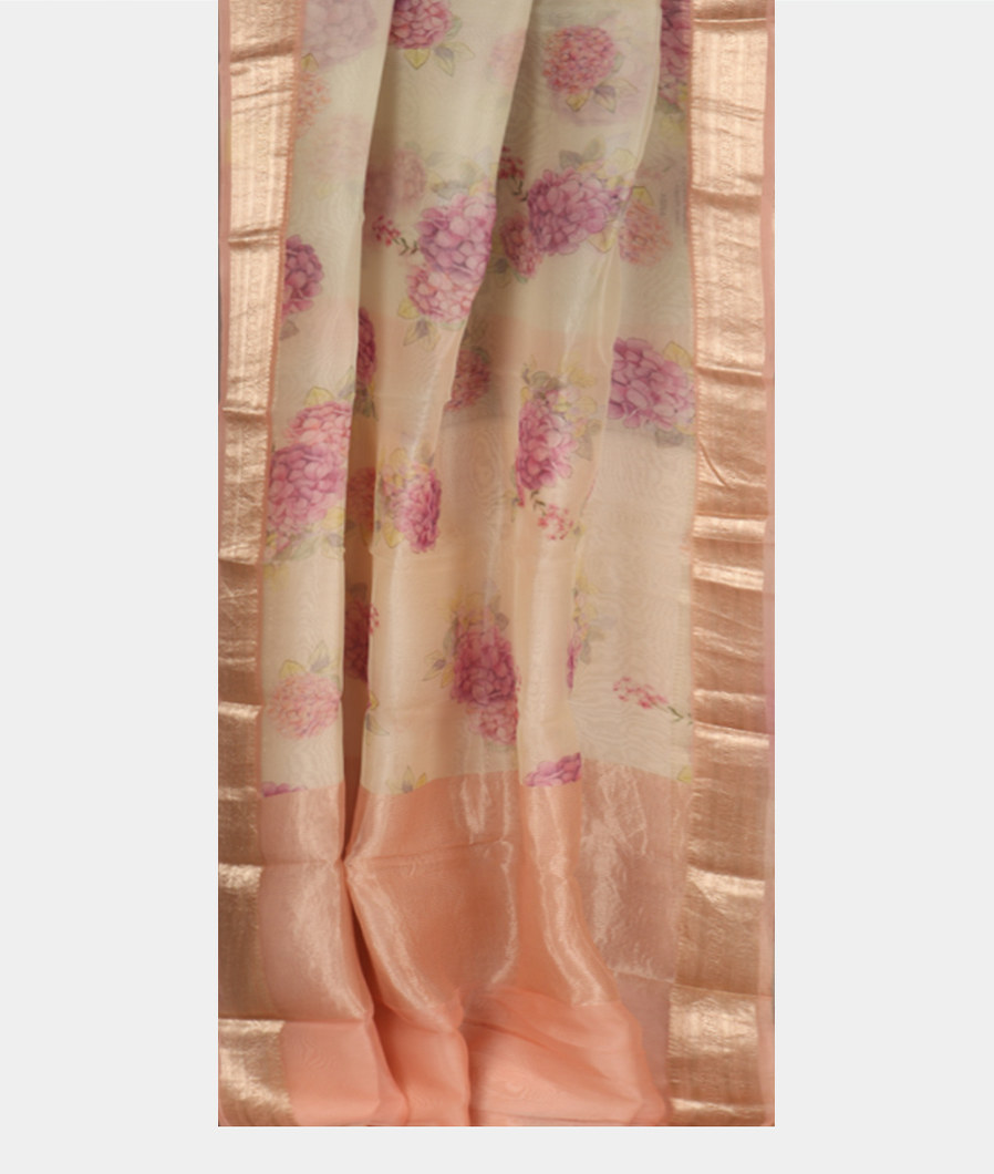 Off-White Kora Organza Printed Saree T3545282