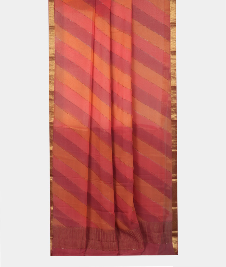 Multicolour Georgette Silk Saree T3511122
