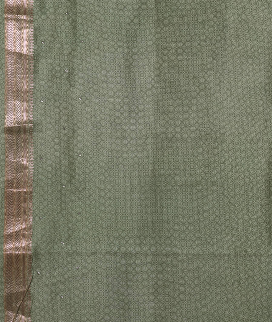 Green Kora Organza Embroidery Saree T3541843