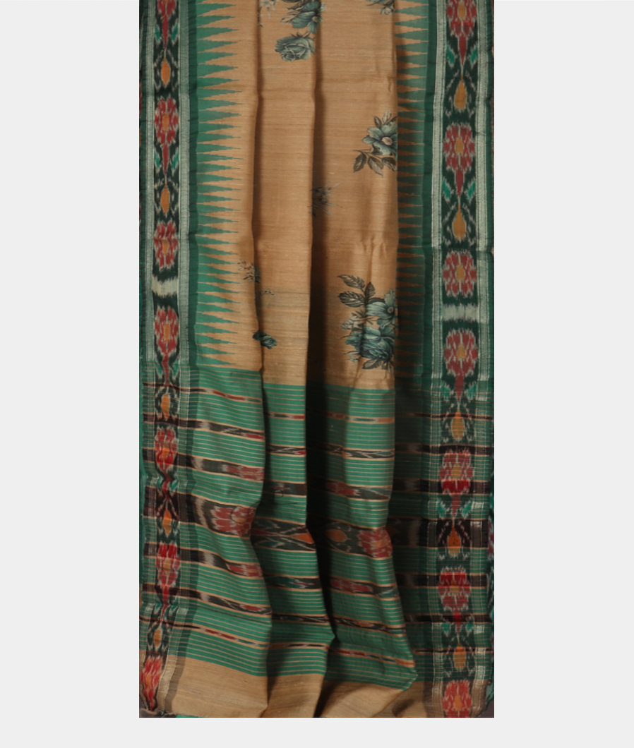  Beige Tussar Printed Saree T3526742