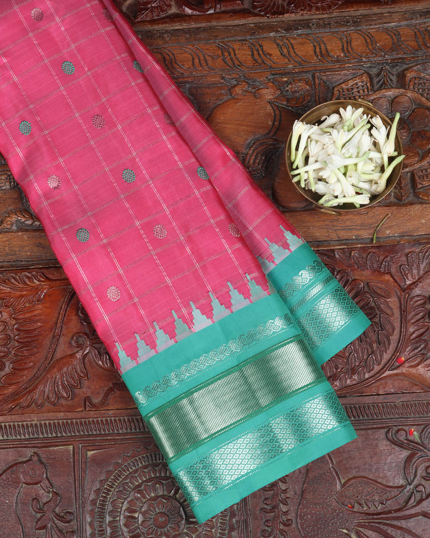 Pink Gadwal Silk Saree T358766-image