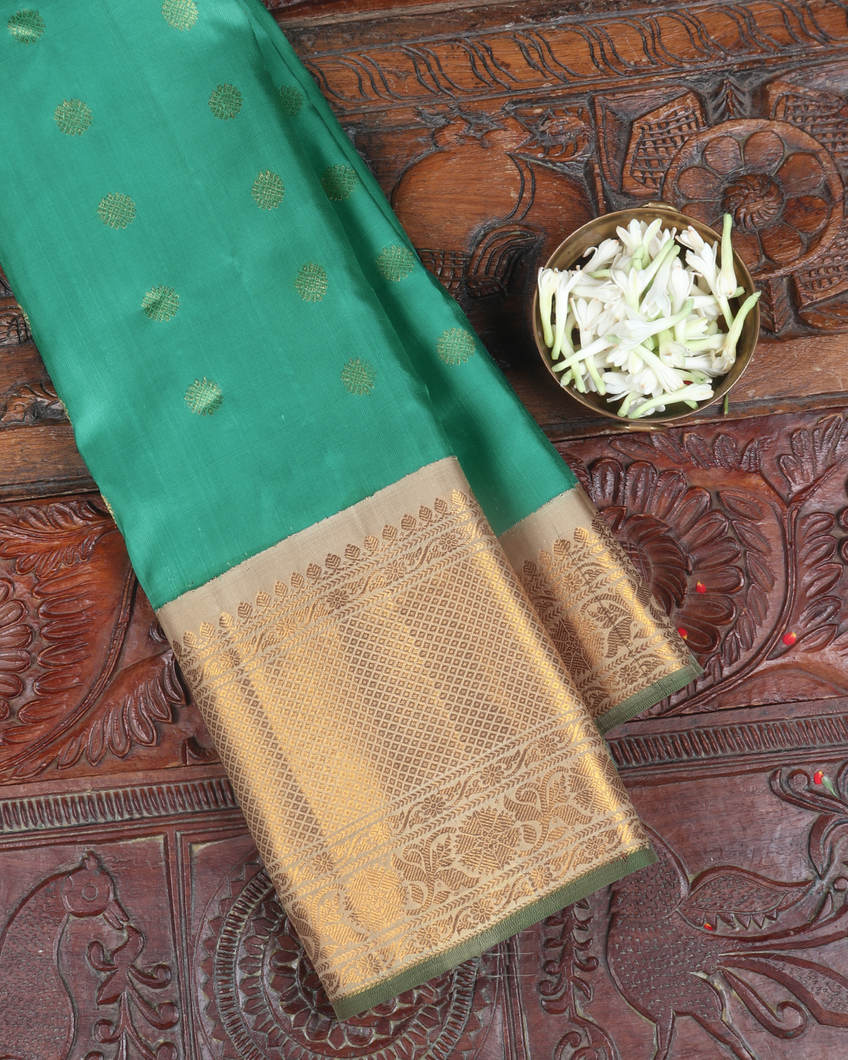Green Gadwal Silk Saree T358771-image