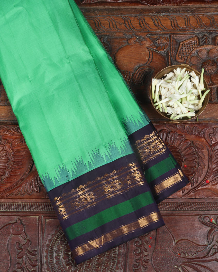Green Gadwal Silk Saree T357128-image