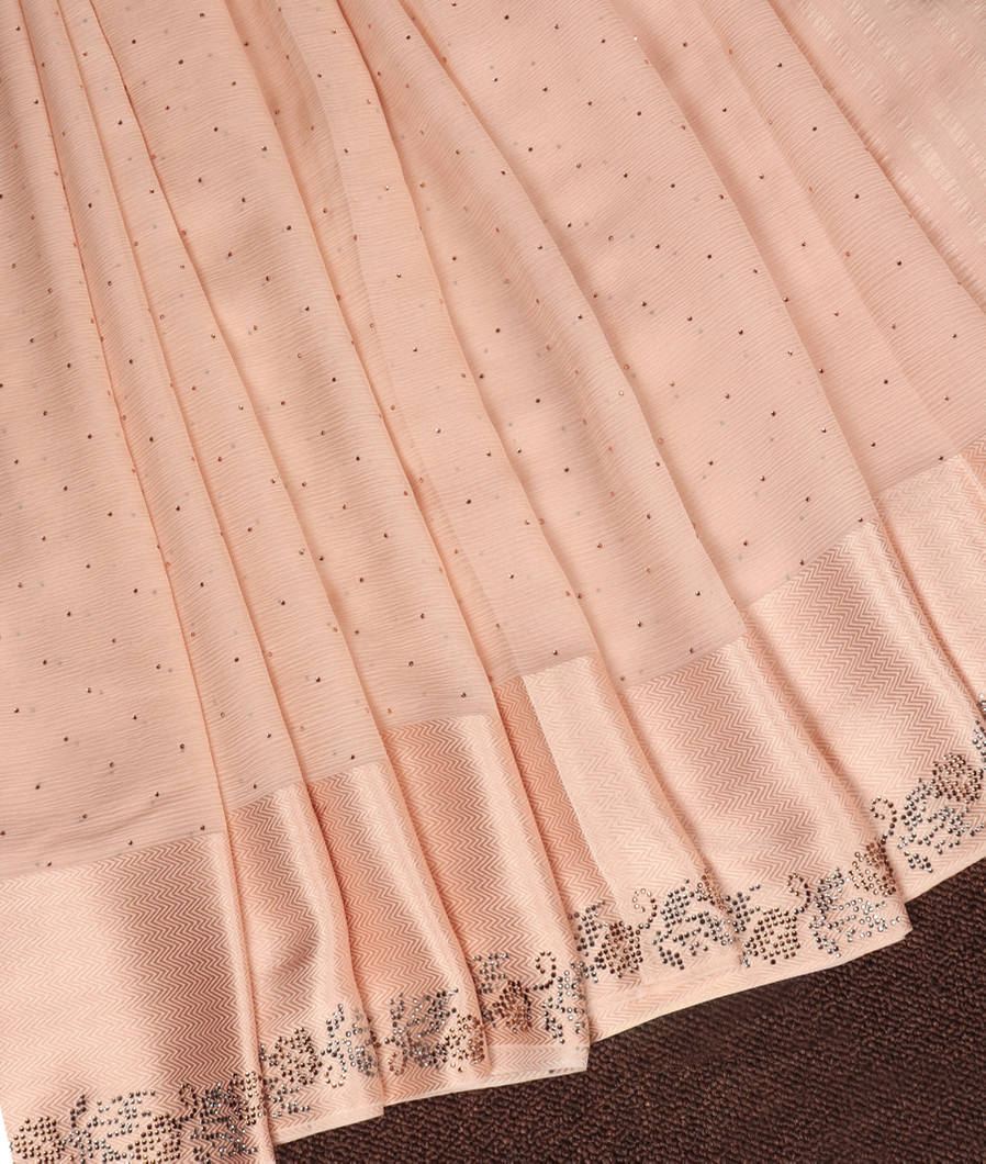 Cream Chiffon Silk Saree T346606-image
