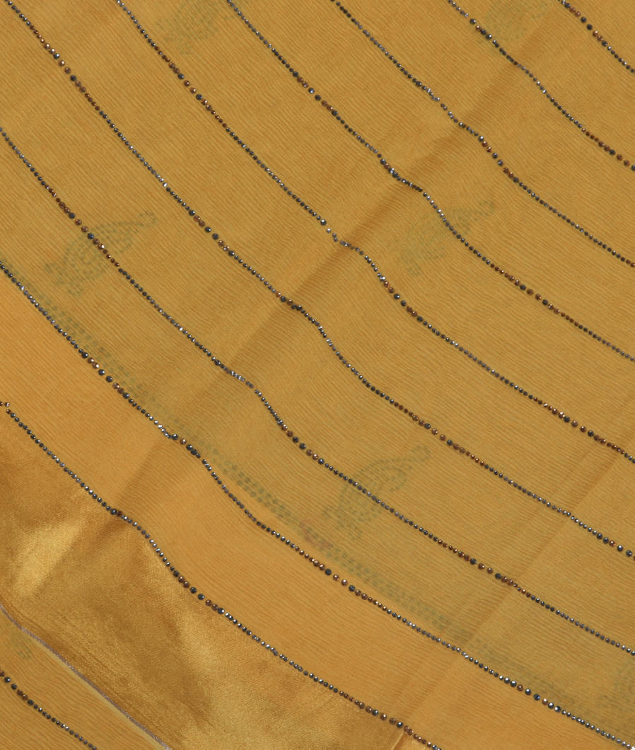 Yellow Chiffon Silk Saree T351119-image