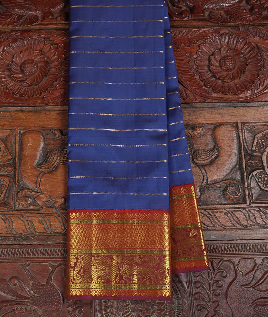 Blue Handwoven Kanjivaram Silk Saree T352402-image
