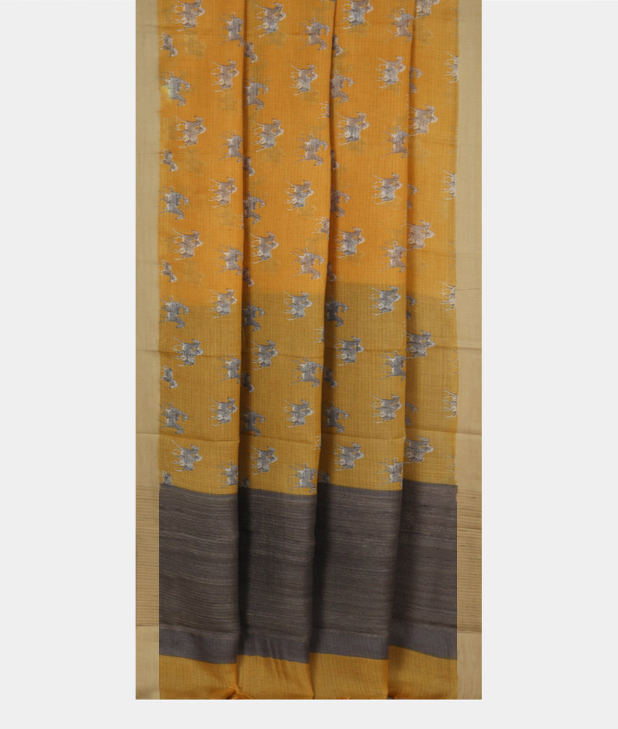 Yellow Kota Cotton Saree T3549412