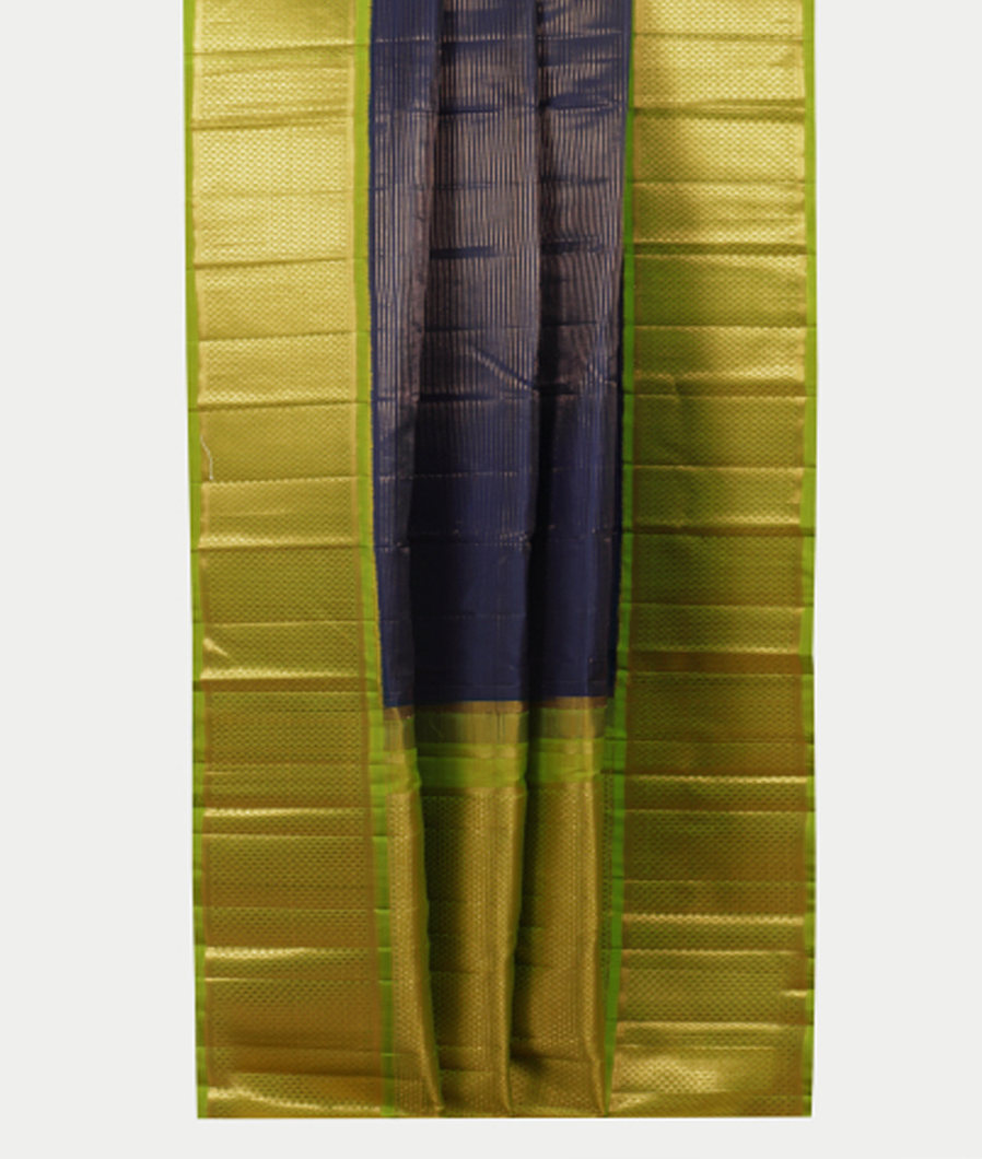 Midnight Blue Handwoven Kanjivaram Silk Saree T3428722