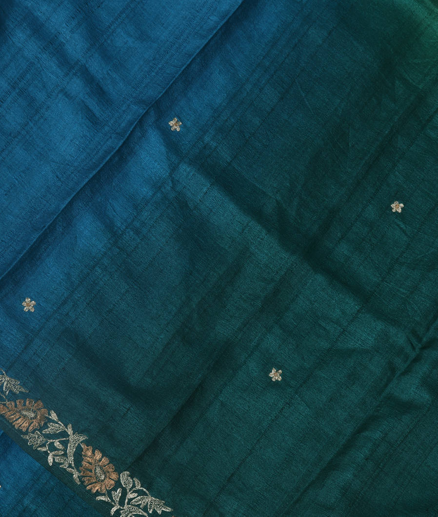 Multicolour Tussar Embroidery Saree T355958-image