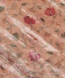 Peach Kora Organza Embroidery Saree T3539541