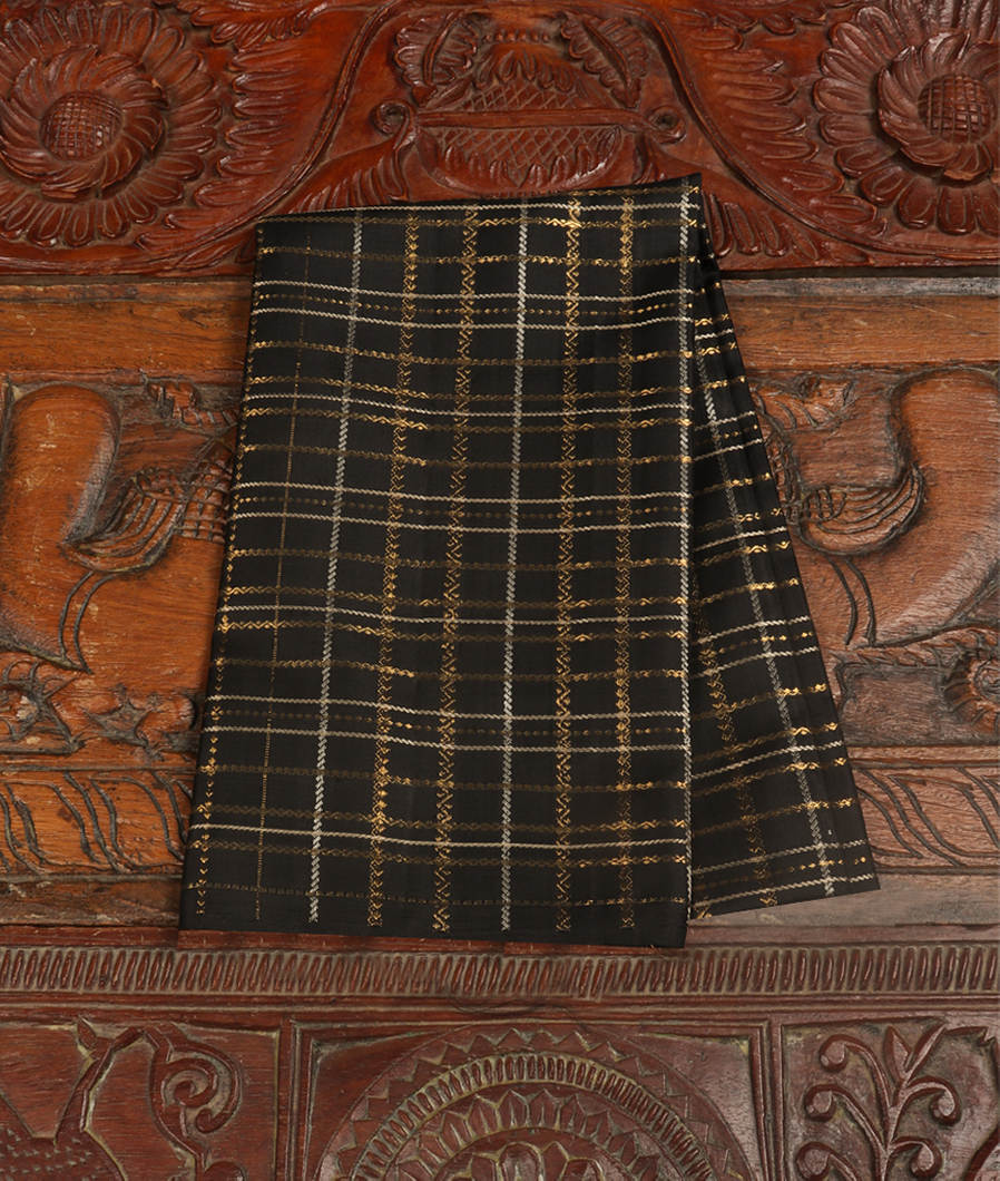 Black Handwoven Kanjivaram Silk Blouse T340120-image