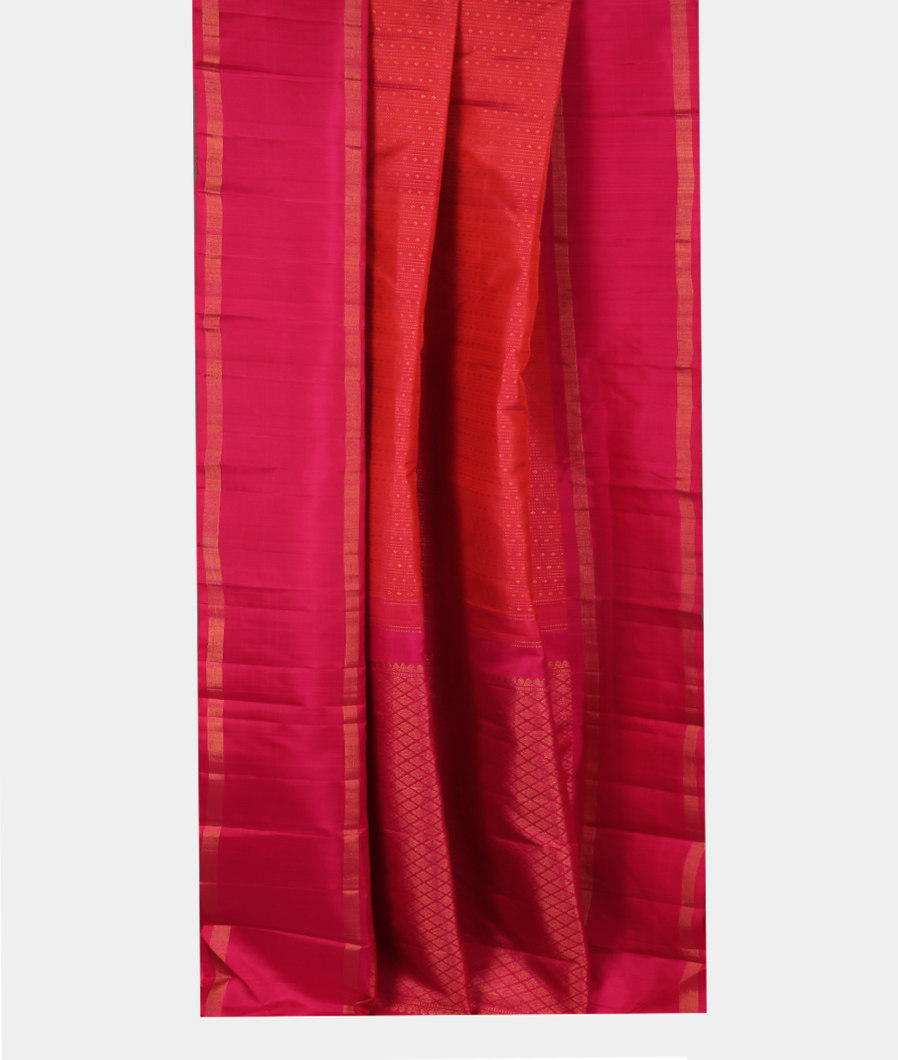Pinkish Orange Handwoven Kanjivaram Silk Saree T3511872