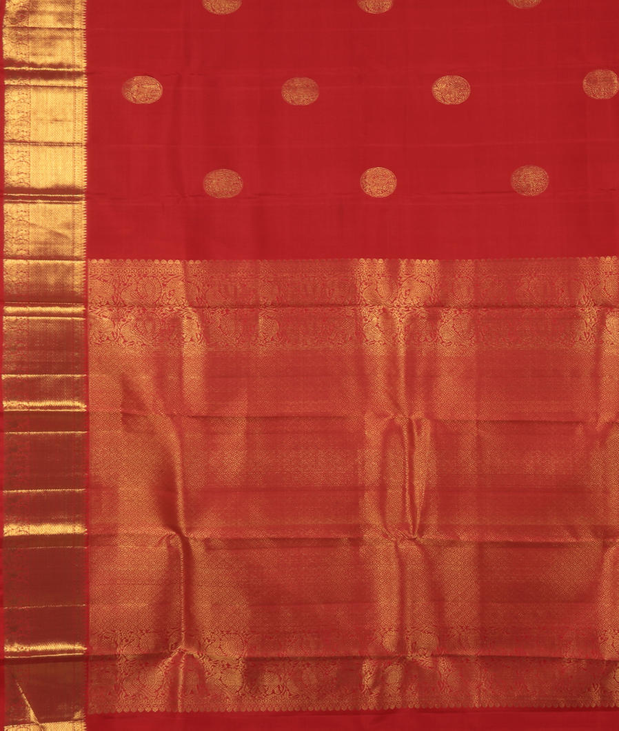 Red Handwoven Kanjivaram Silk Saree T3459794