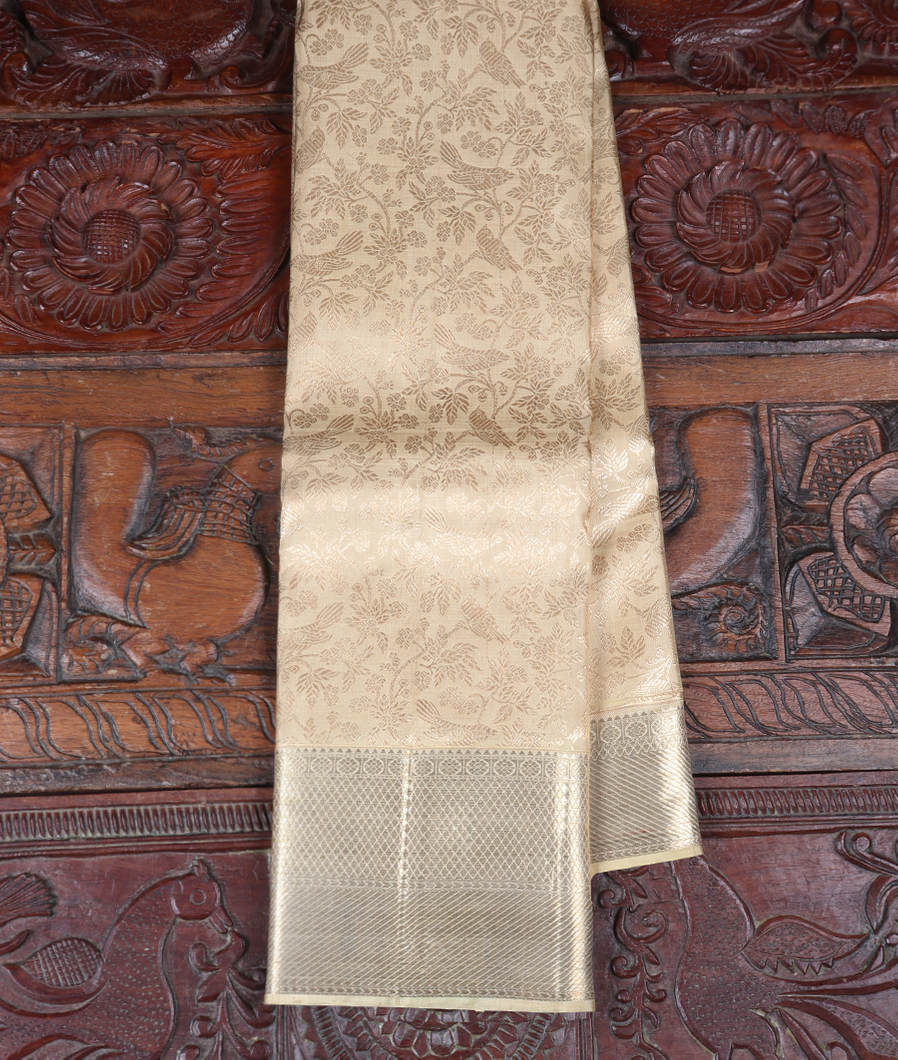 Cream Handwoven Kanjivaram Silk Saree T340162-image