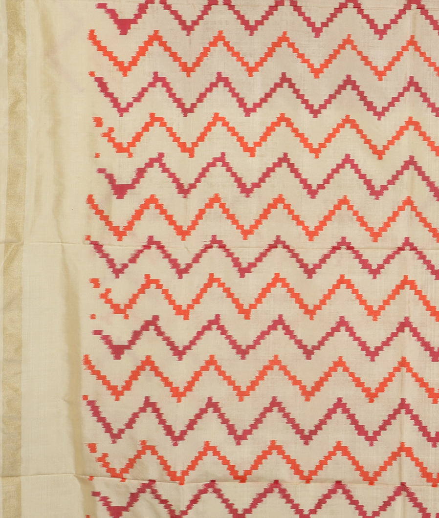 Magenta Ikat Silk Saree T3593483