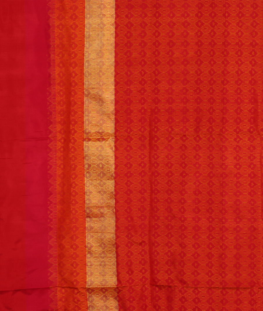 Yellow Ikat Silk Saree T3575913