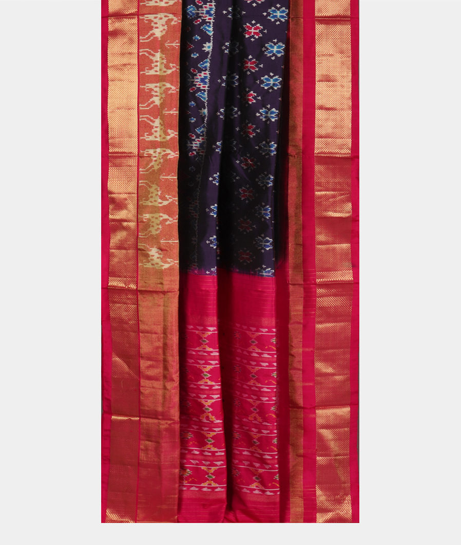 Blue Ikat Silk Saree T3582452