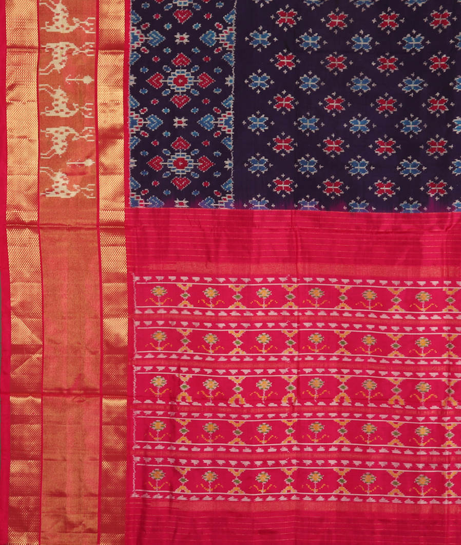 Blue Ikat Silk Saree T3582454