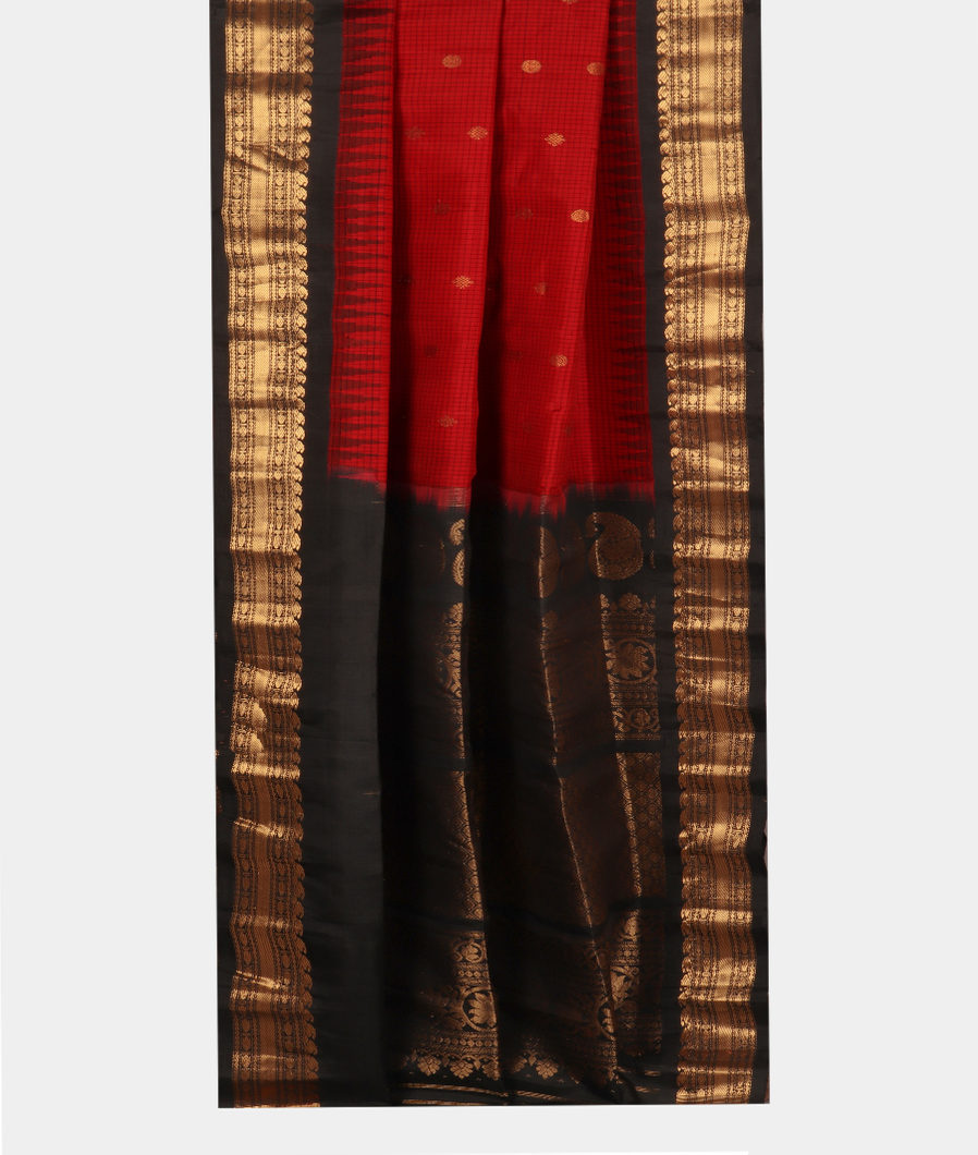 Red Gadwal Silk Saree T3587412